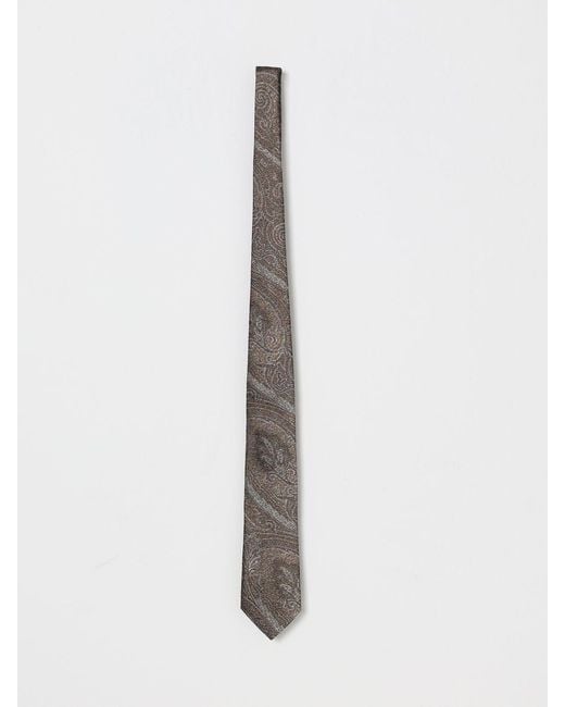 Etro White Silk Tie With Jacquard Paisley for men
