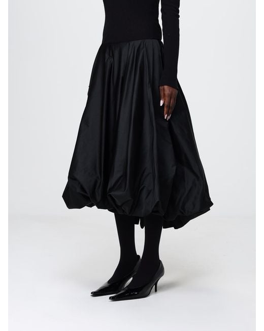 Balenciaga Black Silk Blend Balloon Skirt