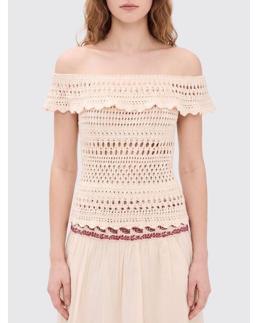 Isabel Marant Natural Crocheted Cotton Top