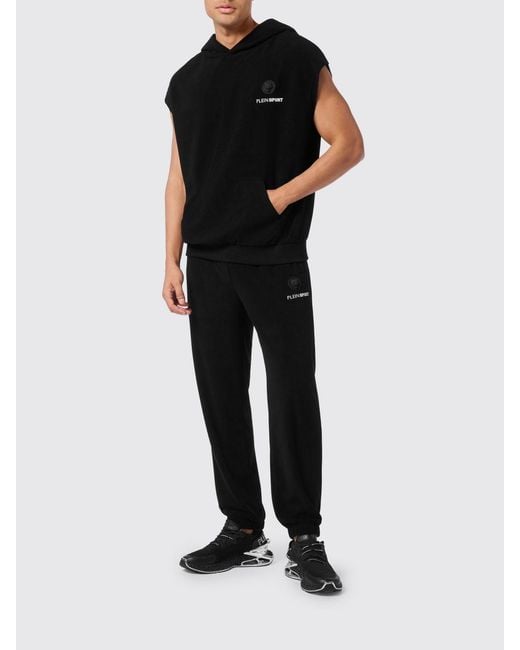 Philipp Plein Black Logo Cotton Hoodie for men