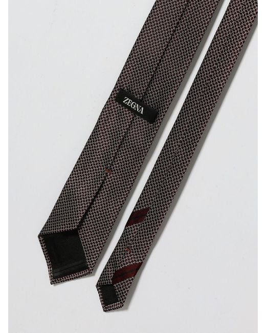 Zegna White Jacquard Silk Tie for men