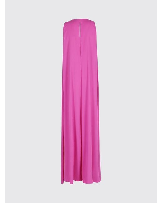 Gianluca Capannolo Pink Off-The-Shoulder Silk Midi Tunic For Ceremonies