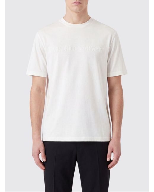 Emporio Armani White Basic Cotton T-Shirt for men