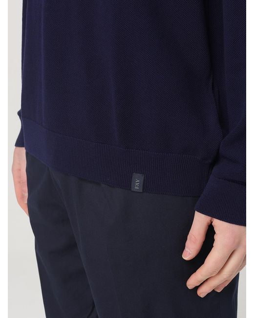 Maglia A Girocollo Basic di Fay in Blue da Uomo