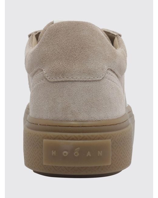 Hogan Natural Crosswind Suede Leather Platform Sneakers