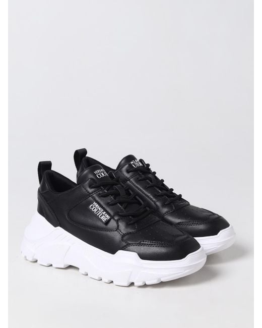 Versace Jeans Couture White Sneakers In Leather