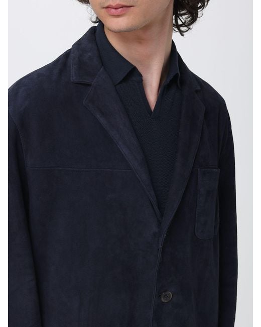 Boglioli Blue Suede Jacket for men