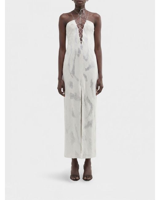 MACCAPANI White Iris Midi Dress
