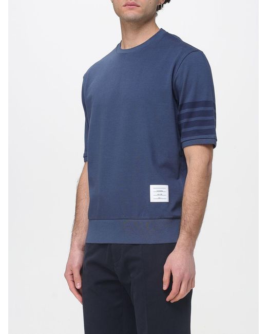 Thom Browne Blue 4-Bar Cotton T-Shirt for men