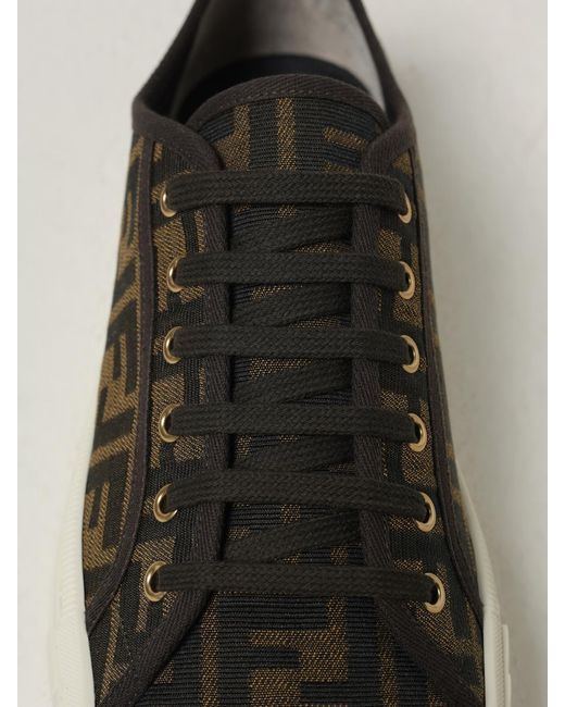 Fendi Brown Domino Ff Sneakers for men