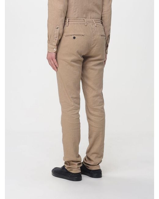 Mason's Natural Linen And Cotton Blend Drawstring Trousers for men