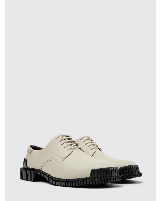 Camper White Pix Leather Derby Shoes