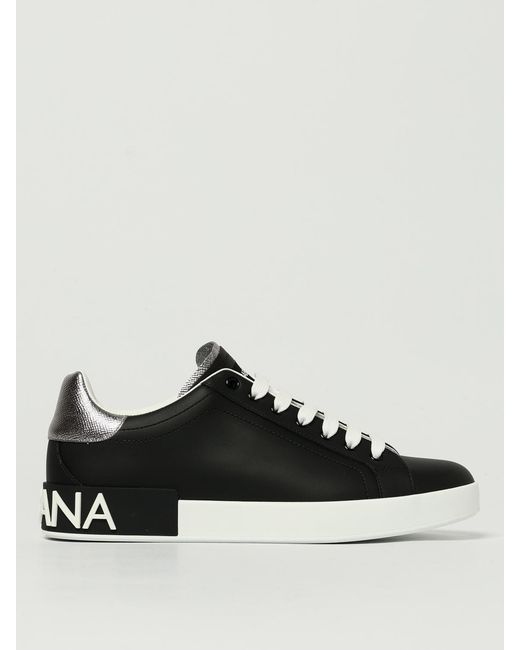Dolce & Gabbana Black Low-Top Leather Sneakers for men