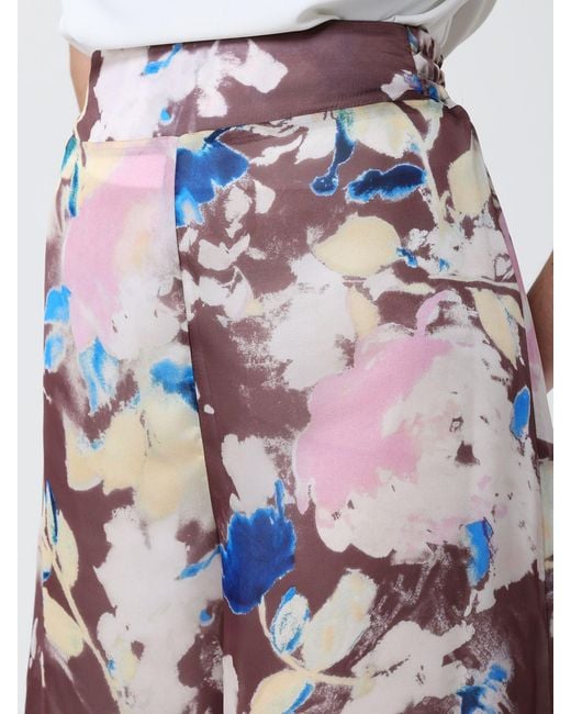 Hanita White Printed Recycled Satin Palazzo Trousers