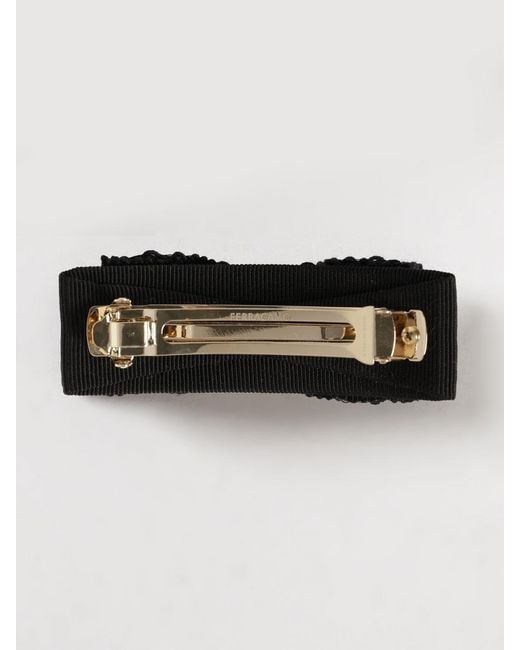 Ferragamo Black New Vara Cotton Blend Hair Clip