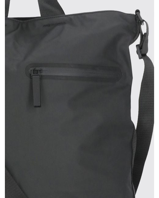 Rains Black Dash Waterproof Polyurethane Tote Bag With Adjustable Shoulder Strap