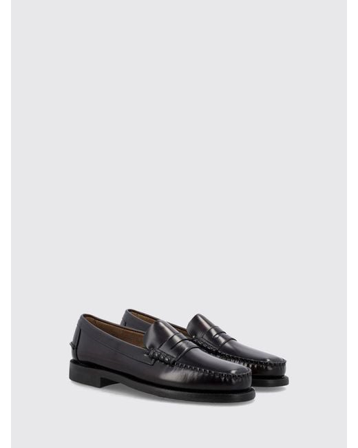 Sebago White Classic Dan Smooth Leather Penny Loafers With Leather Sole for men