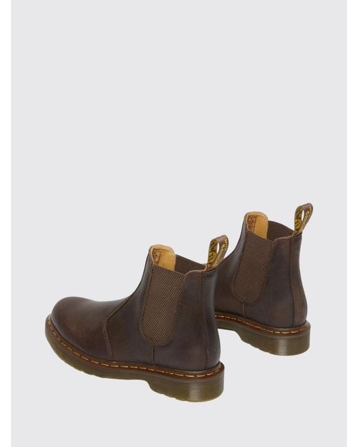 Dr. Martens Brown 2976 Leather Chelsea Boots With Goodyear Welt Sole And Rear Pull Tab for men