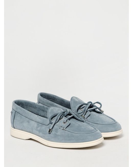 Edhen Milano Blue Nubuck Boat Loafers Edhén Milano for men