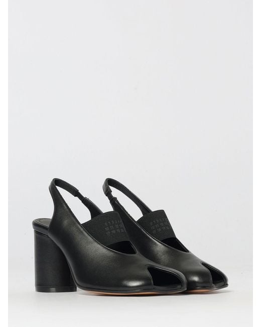 MM6 by Maison Margiela Black Anatomic Tabi Leather Sandals