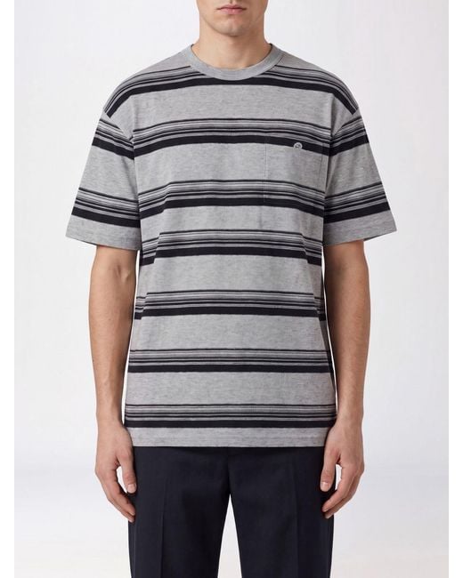 Comme des Garçons Gray Comme Des GarÇ Ons Homme Plus Striped Cotton T-Shirt With Patch Pocket for men