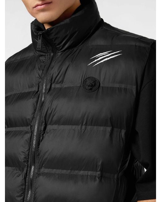 Philipp Plein Black Padded Nylon Vest for men