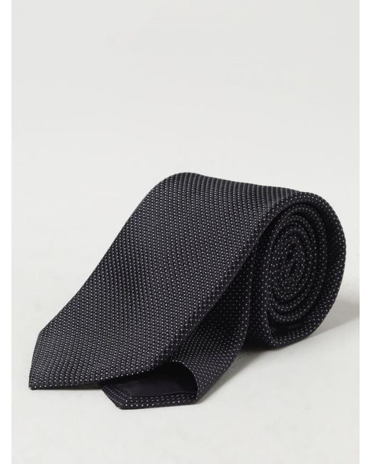Cravatta in seta a pois di Tagliatore in Black da Uomo