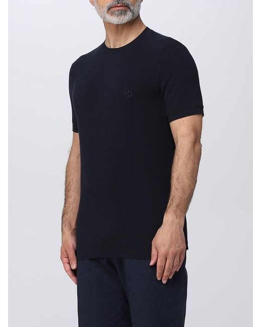 Giorgio Armani Black Viscose Blend T-Shirt for men