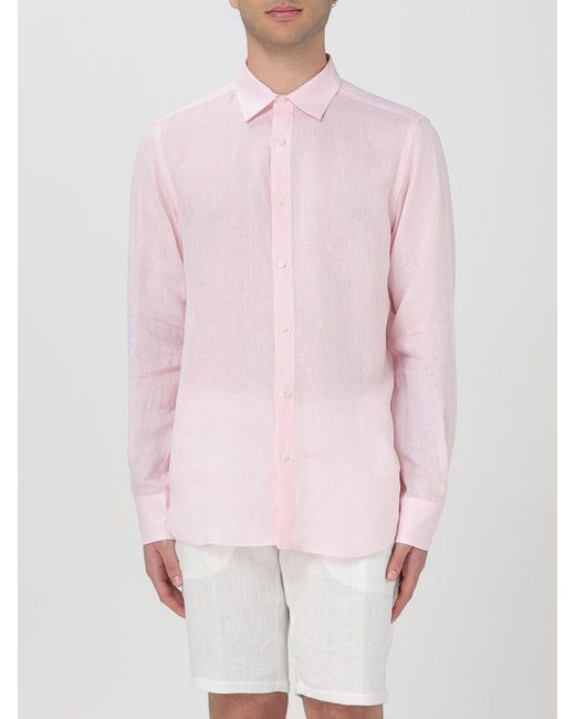 Kampos Pink Linen Shirt for men