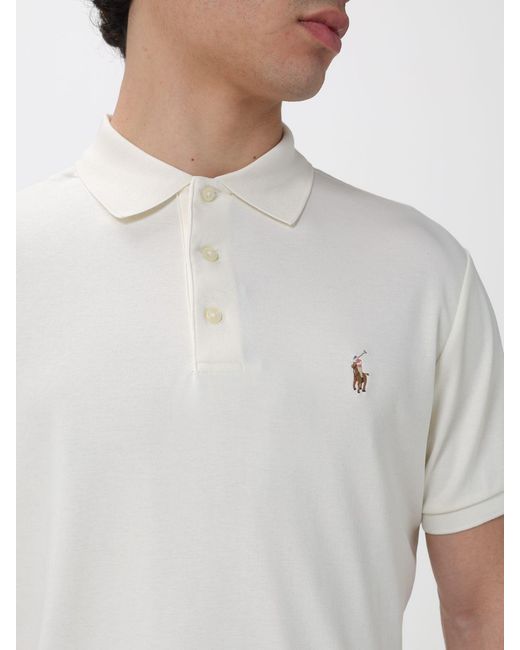 Polo Ralph Lauren Cotton Polo Shirt With Logo in White for Men | Lyst
