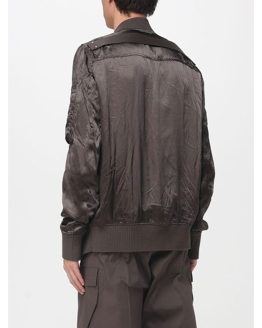 Rick Owens Gray Cupro And Virgin Wool Bomber Jacket for men