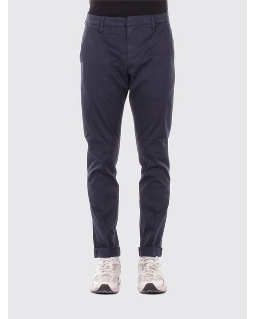 Dondup Blue Cotton Slim Fit Pants for men