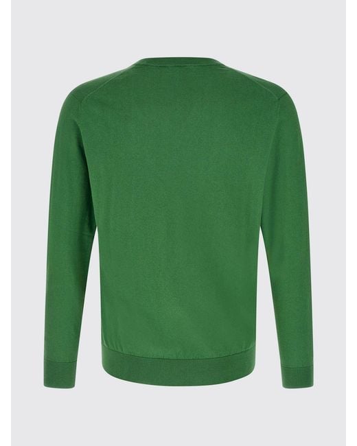 Ballantyne Green Diamond Pattern Cotton And Cashmere Pullover for men