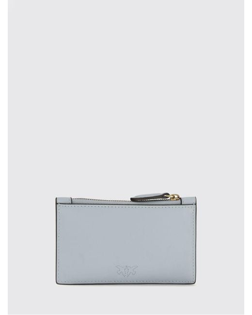 Pinko Gray Leather Credit Card Holder
