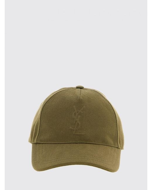 Saint Laurent Green Cassandre Cotton Twill Hat for men
