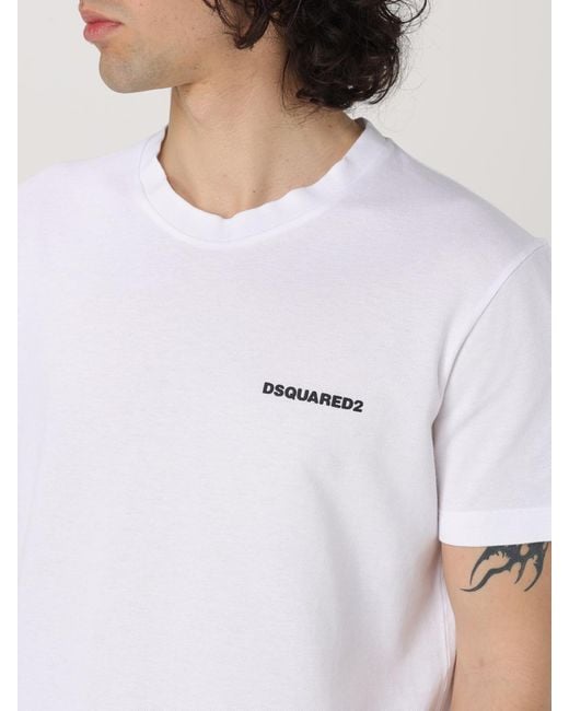 DSquared² White Short Sleeve Crew Neck Tee for men