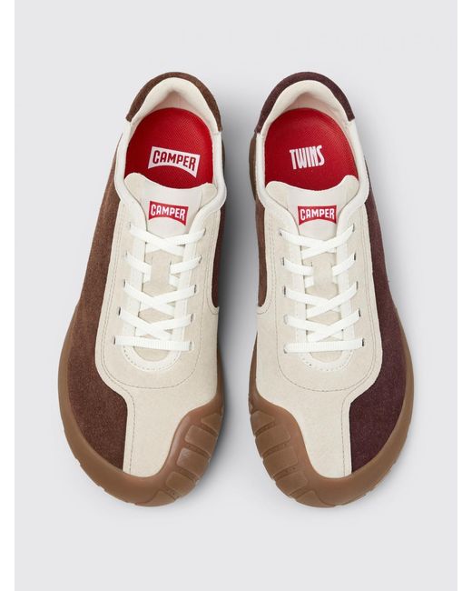 Camper Brown Twins Suede Sneakers