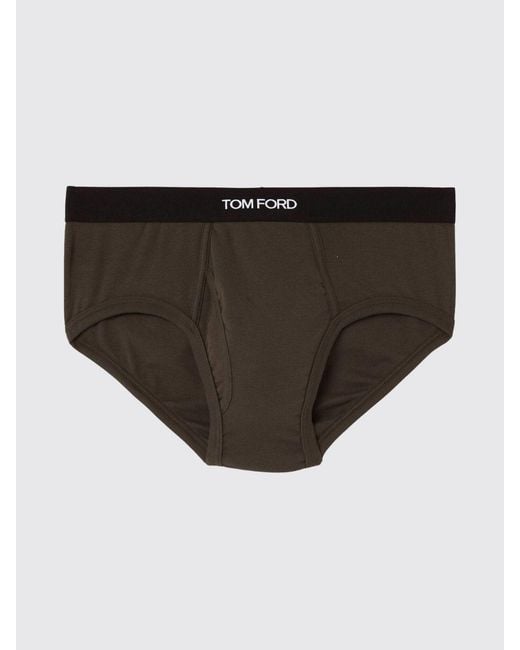 Tom Ford Black Stretch Cotton Briefs for men