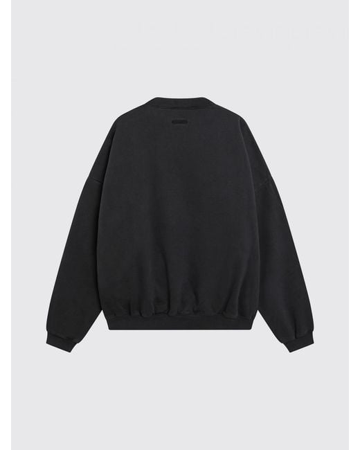 Fear Of God Gray Relaxed Fit Crew Neck Cotton Sweatshirt With Contrast Logo for men