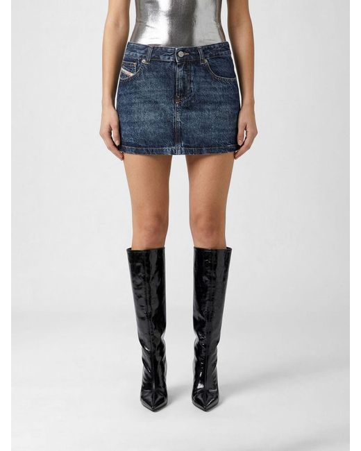 DIESEL Blue De-Ron Mini Skirt