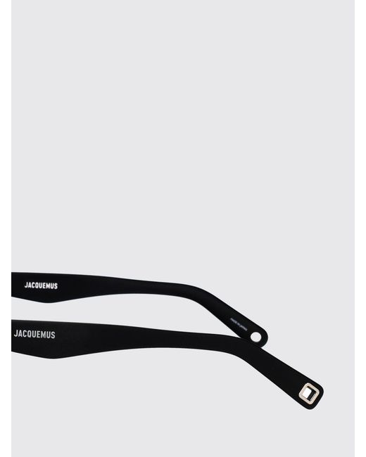Jacquemus Black Le Salon Rectangular Acetate Sunglasses With Amber Lenses for men