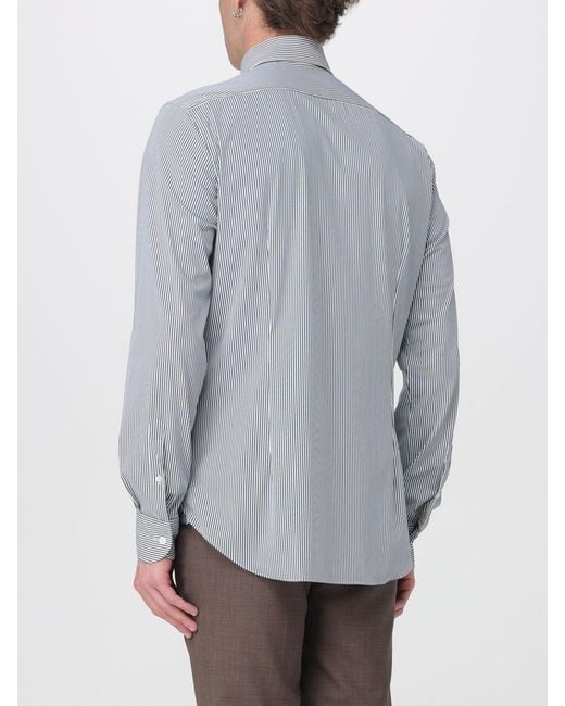 Corneliani Gray Striped Classic Shirt for men
