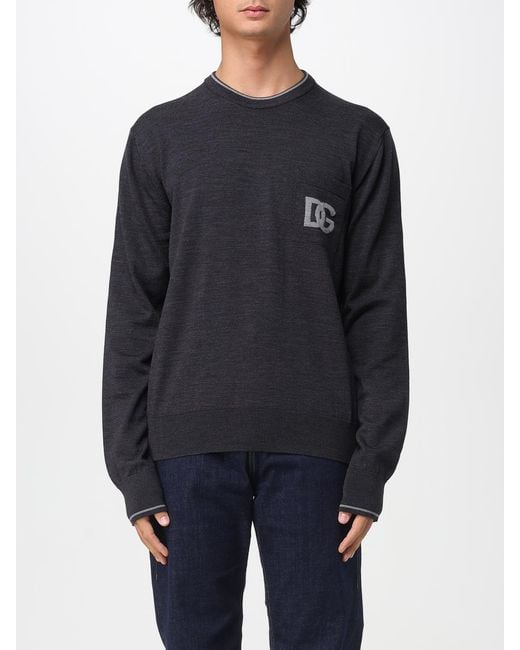 Dolce & Gabbana Blue Dolce &Amp Gabbana Dg Virgin Wool Crew Neck Sweater for men