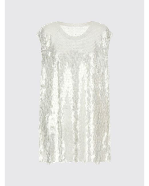 Norma Kamali White Sequin Top