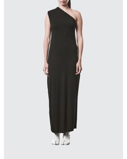 Thom Krom Black Stretch Silk Blend One-Shoulder Dress