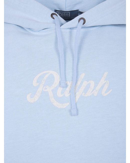 Polo Ralph Lauren Blue Cotton Blend Hoodie for men