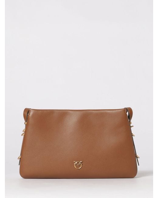 Pinko Brown One, Two, Three Bag Shoulder Bag With Three Compartments