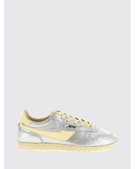 Autry Natural Windspin Laminated Leather Sneakers