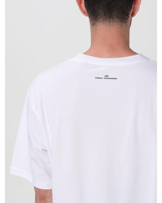 T-shirt in cotone di Daniele Alessandrini in White da Uomo