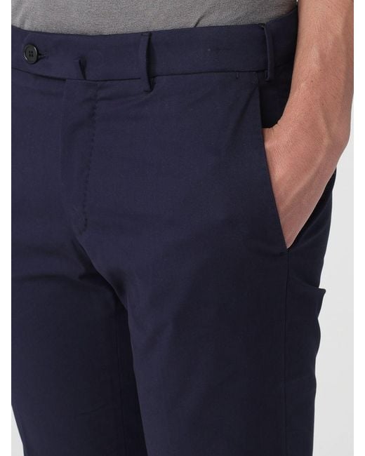 Incotex Blue Cotton Chino Trousers for men